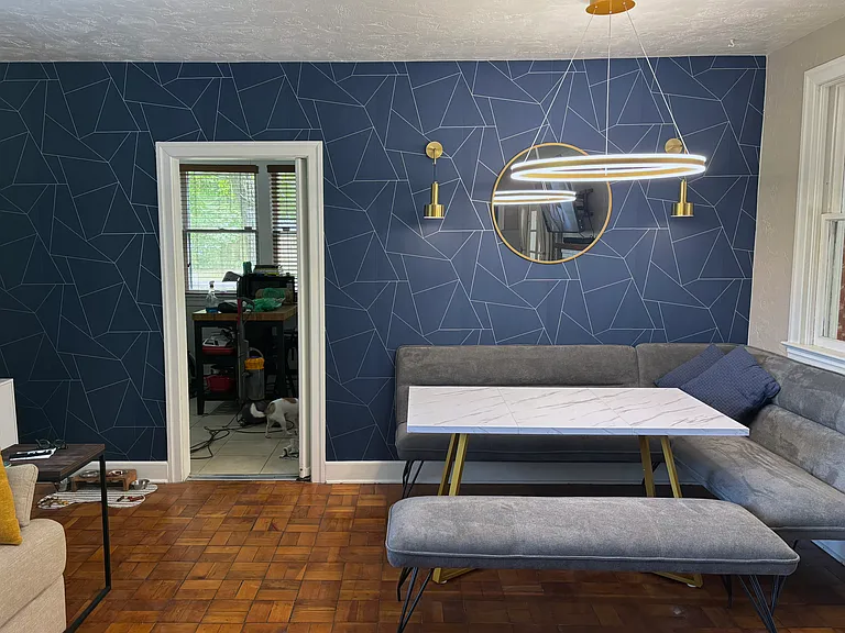 Living room wall and door to kitchen (furniture not included)