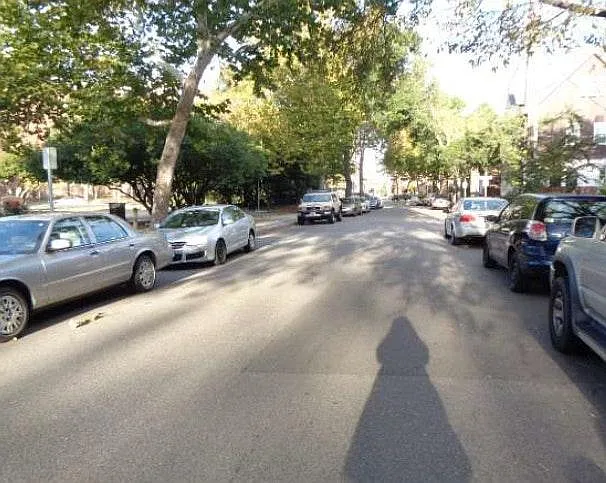 Looking down street west