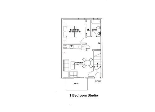 Floor plan Small 1 Bedroom