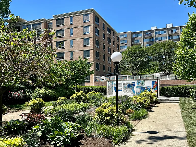pathway outside of building leads to private garden