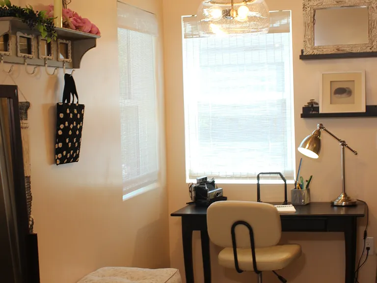 Office nook and coat rack.