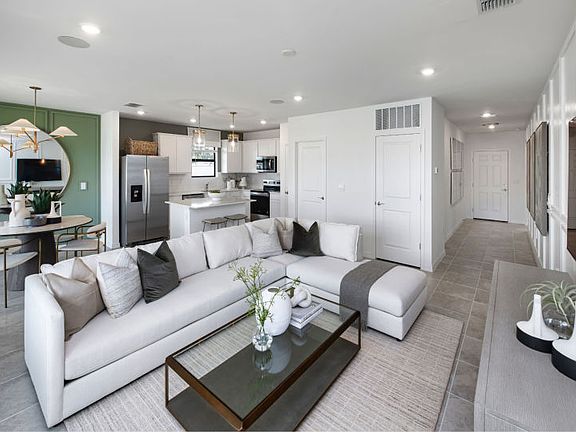 Gathering room with connected living