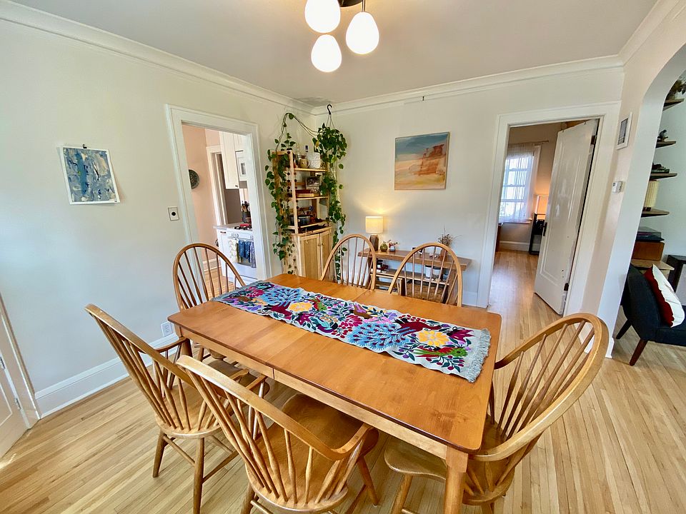 Dining room. Door to bedroom #1 on the right side of the frame. Kitchen through the left door.