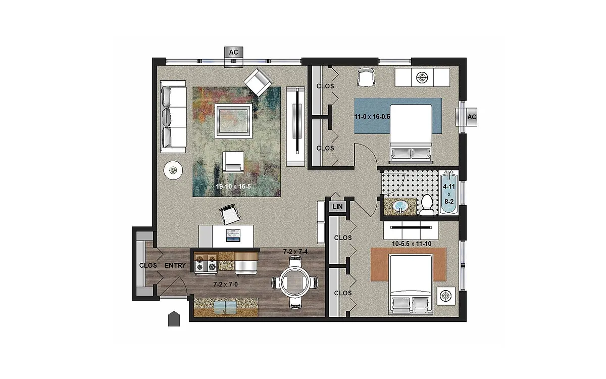 Floor plan Two Bedroom
