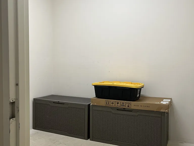 Tenant has access to 60sqft (of 100sqft total) of climate-controlled storage room located one floor above unit. (Landlord uses 40sqft.)
