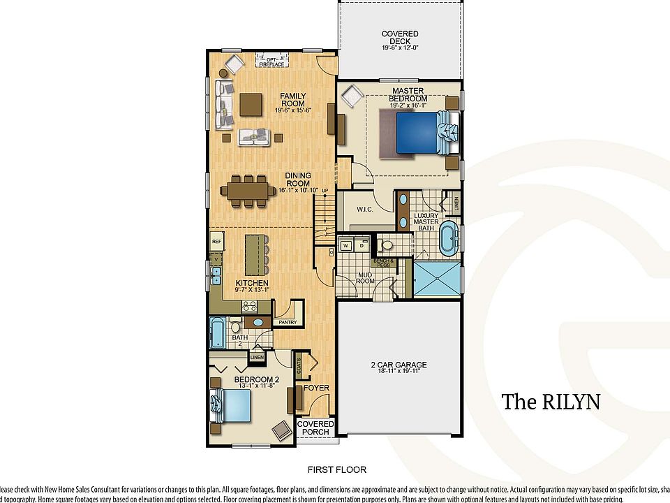 Floorplan of the Rilyn Model from Garman Builders
