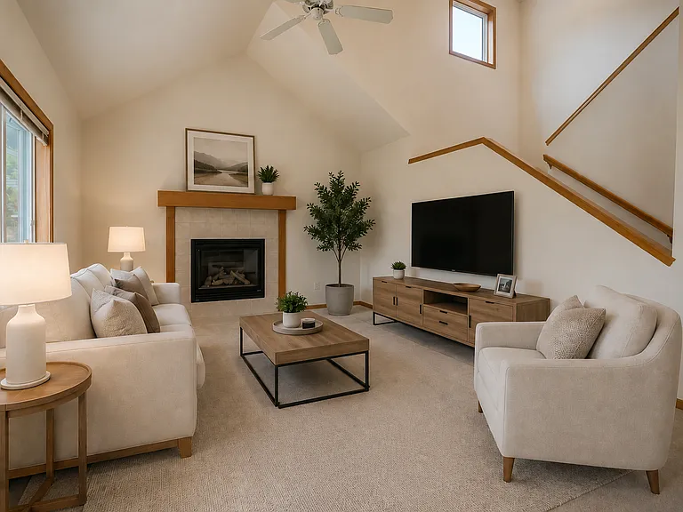 Virtually staged living room