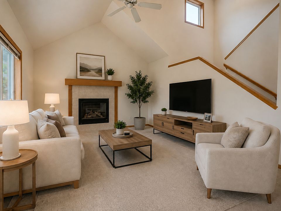 Virtually staged living room