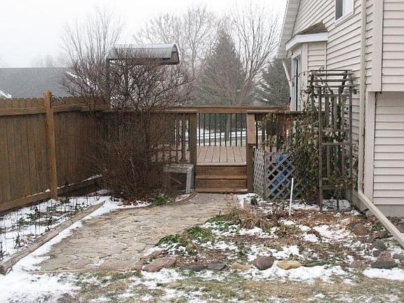 Deck on side of home from the dining room.