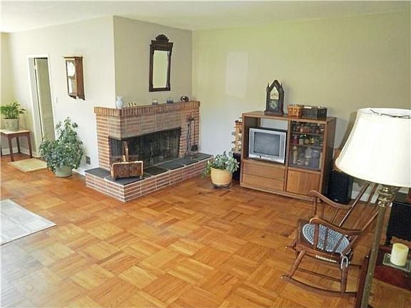 Parquet hardwood & Fireplace in the living room