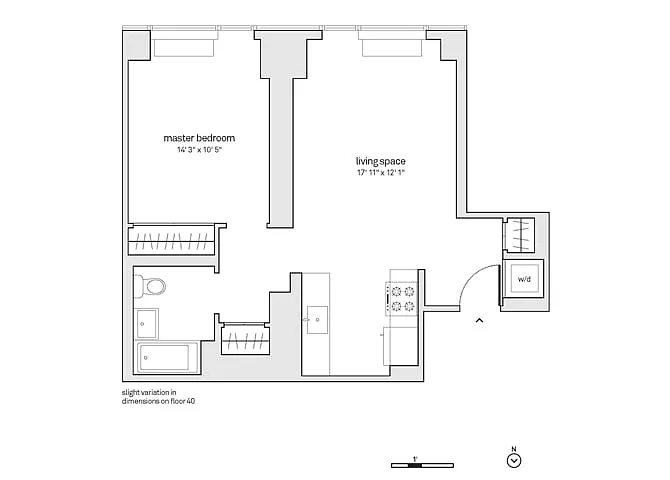 Floor plan 1 Bed/1 Bath-A23-M41-49