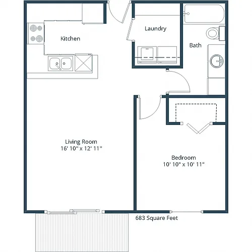 Floor plan One Bedroom 11A