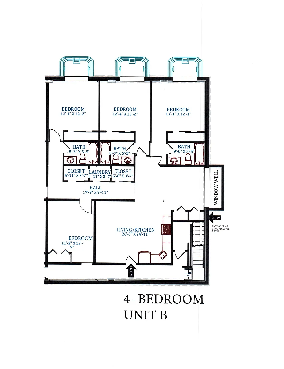 Floor plan Lower-Level Units