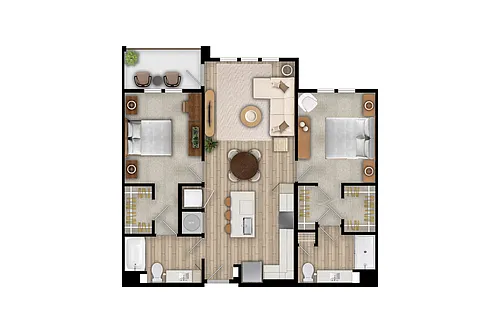 Floor plan B1 - 2X2