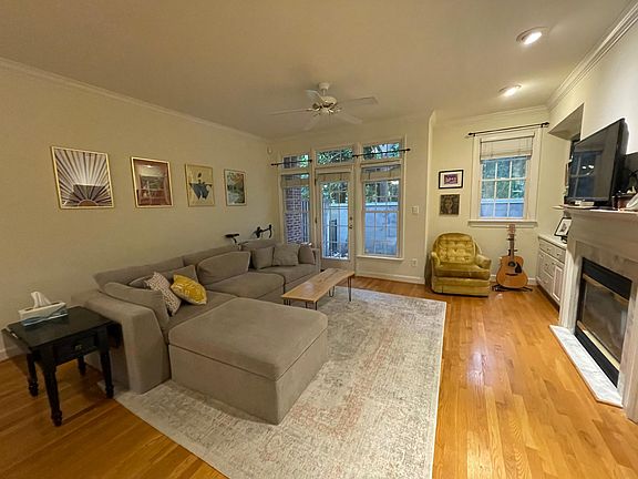 living room with access to back patio