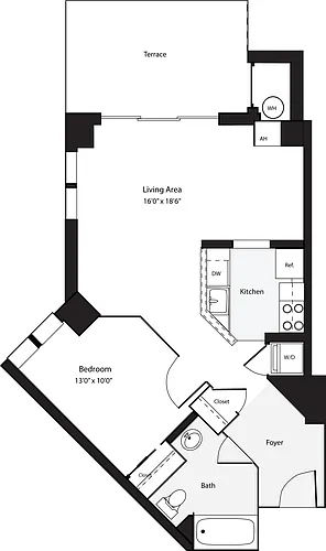 Floor plan 1 Bedroom B