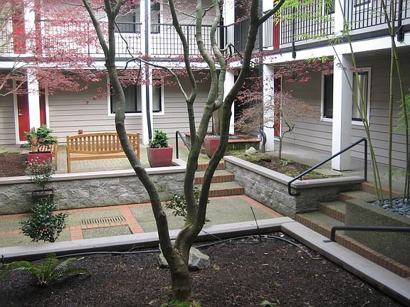 Atrium from front door of unit