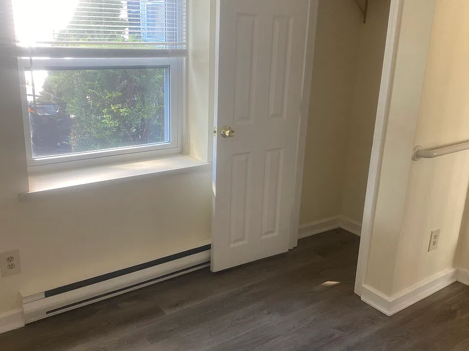View of Bedroom window and closet.