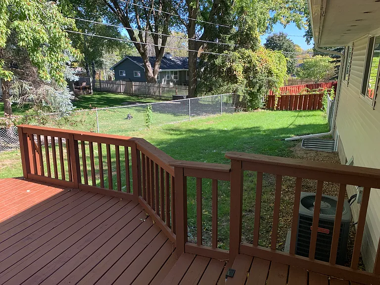 Large, fenced-in backyard