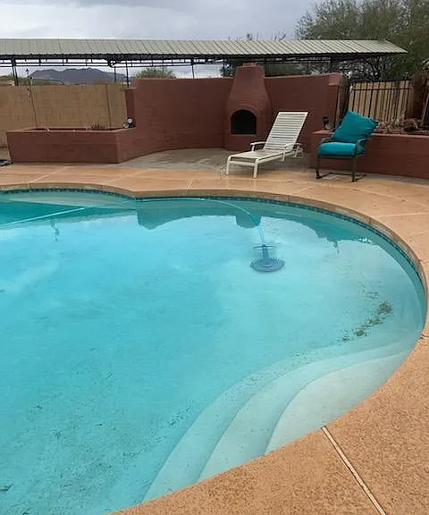 Pool/fireplace detail