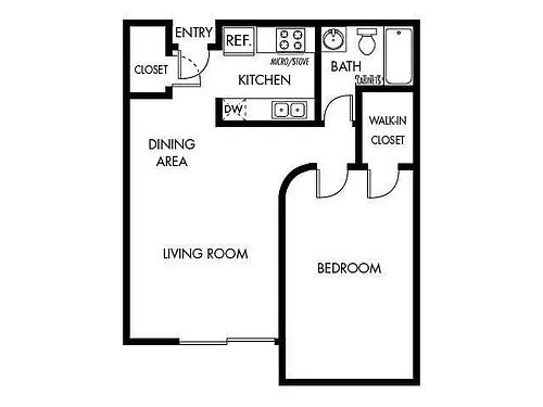 Floor plan 1 Bedroom Reno