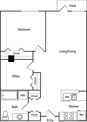 Floor plan 1 Bed 312