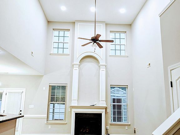 Living room with recessed LED lights for ample lighting.
