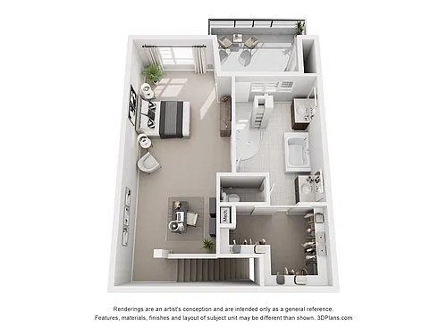 Floor plan 2x2T2 2 bedroom townhome