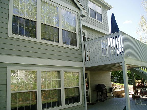 Rear deck with mountain view