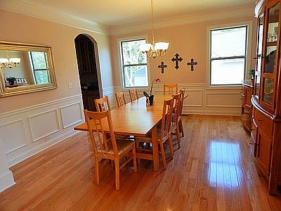 Light, bright dining room