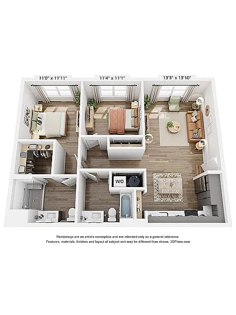Floor plan The Troubadour Two Bedroom
