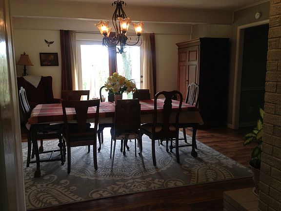 Dining opens to back yard