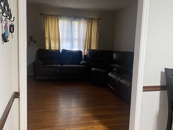 Dining space leading to family room