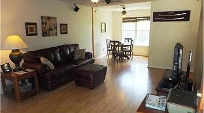 Spacious living area.  View from entry.