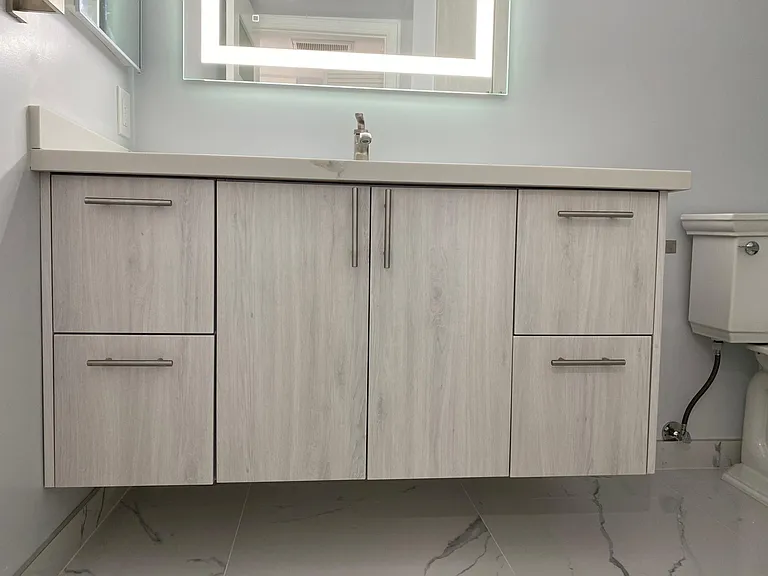 Bathroom Floating Sink/Vanity Storage.