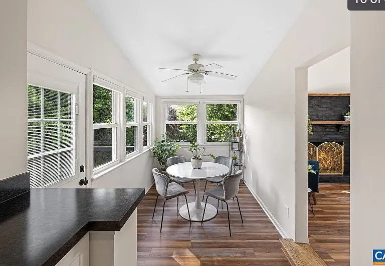 sunroom view from kitchen
