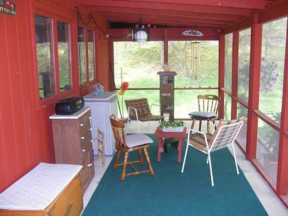 Inside view of screened-in porch.