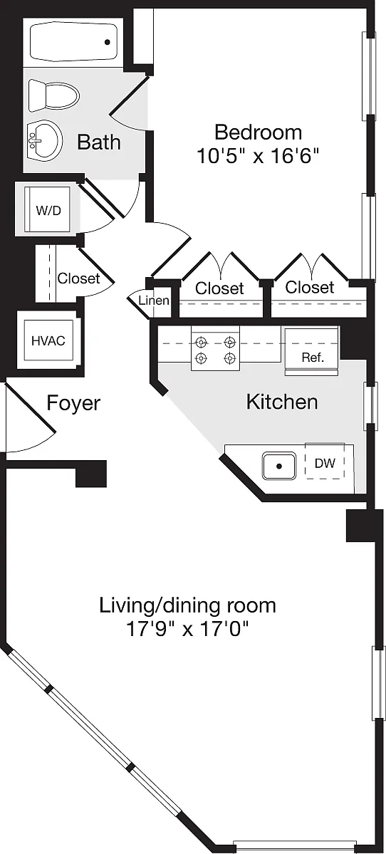 Floor plan 1 Bedroom O