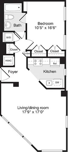 Floor plan 1 Bedroom O