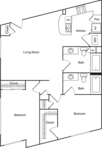 Floor plan Two Bedroom - G