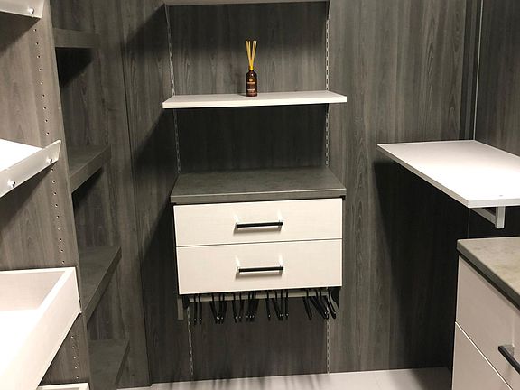 Luxury custom built walk-in closet.