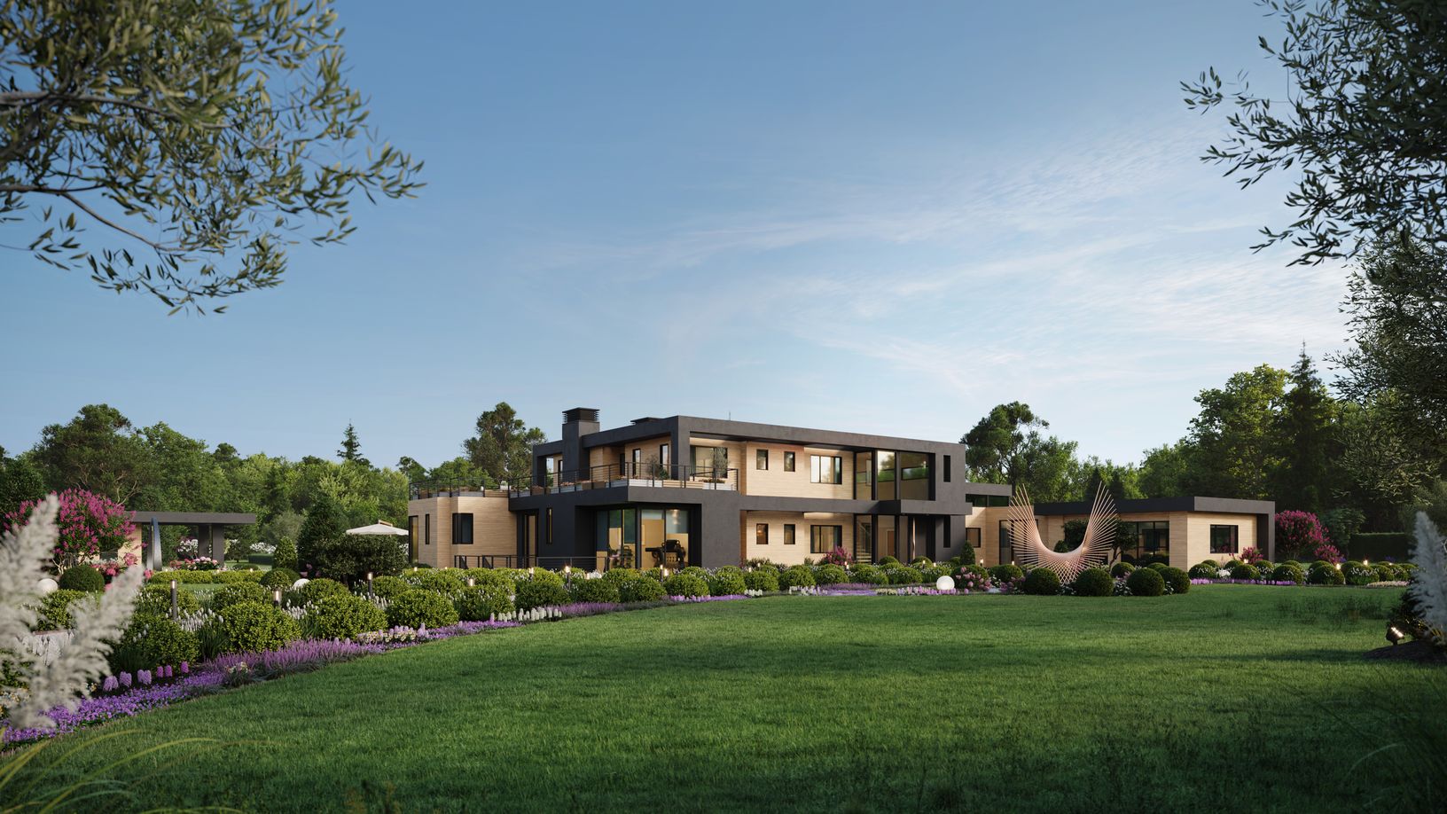 Clean lines, and expansive glazing, create a commanding yet refined first impression.