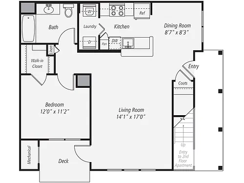 Floor plan 1BR - 1BA