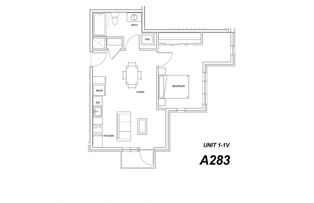 Floor plan One Bed One Bath V