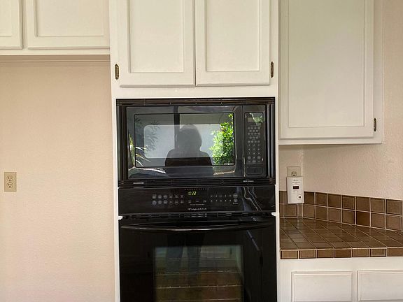 Oven and space for refrigerator.