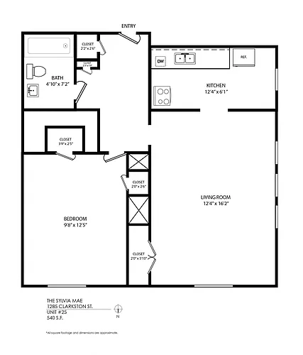 Floor plan 1 Bedroom / 1 Bath