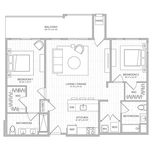 Floor plan Two Bedroom