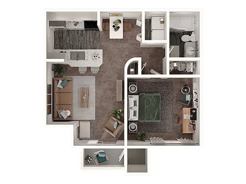 Floor plan 1 Bedroom 1 Bath