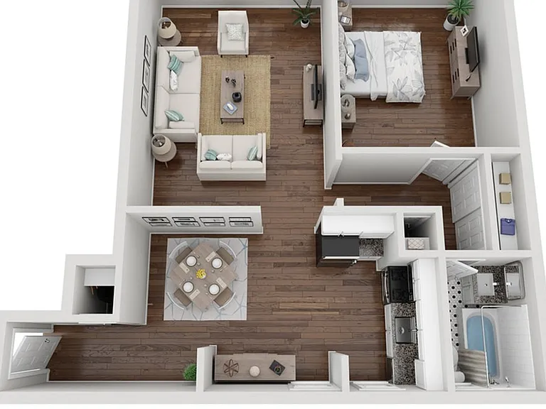 One bedroom - 813 square feet One bedroom - 813 square feet