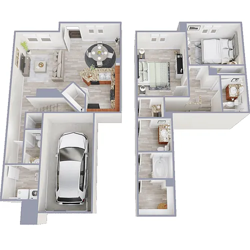 Floor plan Via Chantily with Attached Garage included